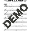 Los Van Van – Ya Empezó La Fiesta – Sheet Music Demo Page 2 (PDF) – Includes charts for Trumpets, Trombones, Saxophone, Piano and Bass