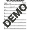 Oscar D' León – Bravo de Verdad – Sheet Music Demo Page 3 (PDF) – Includes charts for Trumpets, Trombones, Saxophone, Piano and Bass