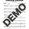 Issac Delgado – Corazón, Corazón – Sheet Music Demo Page 5 (PDF) – Includes charts for Trumpets, Trombones, Saxophone, Piano and Bass
