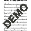 Issac Delgado – Dime Tú Que Lo Sabes – Sheet Music Demo Page 2 (PDF) – Includes charts for Trumpets, Trombones, Saxophone, Piano and Bass