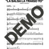 Sonora Carruseles – La Salsa La Traigo Yo – Sheet Music Demo Page 1 (PDF) – Includes charts for Trumpets, Trombones, Saxophone, Piano and Bass