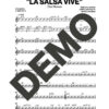 Tito Nieves – La Salsa Vive – Sheet Music Demo Page 3 (PDF) – Includes charts for Trumpets, Trombones, Saxophone, Piano and Bass
