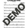 Tito Nieves – La Salsa Vive – Sheet Music Demo Page 4 (PDF) – Includes charts for Trumpets, Trombones, Saxophone, Piano and Bass