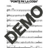 Pupy y Los Que Son Son – Ponte Pa' La Cosa (Colabora) – First Page of Sheet Music Preview (PDF) – Includes charts for Trumpets, Trombones, Saxophone, Piano and Bass