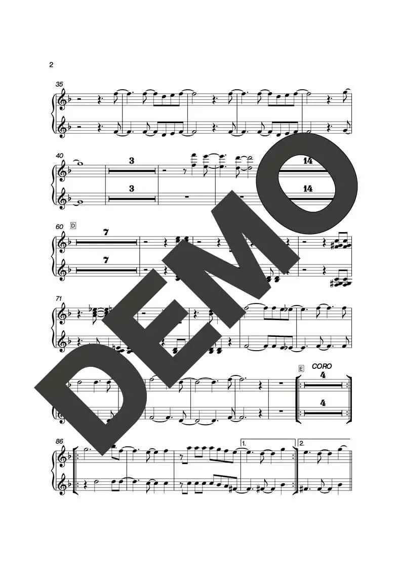 Los Van Van|Mayito Rivera – Soy Todo (Ay Dios, Ampárame) – Sheet Music Demo Page 4 (PDF) – Includes charts for Trumpets, Trombones, Saxophone, Piano and Bass