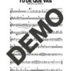Manolito y su Trabuco – Tú de Qué Vas – Sheet Music Demo Page 1 (PDF) – Includes charts for Trumpets, Trombones, Saxophone, Piano and Bass