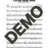 Manolito y su Trabuco – Tú de Qué Vas – Sheet Music Demo Page 5 (PDF) – Includes charts for Trumpets, Trombones, Saxophone, Piano and Bass