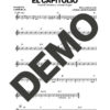 Azúcar Negra – El Capitolio – Sheet Music Demo Page 2 (PDF) – Includes charts for Trumpets, Trombones, Saxophone, Piano and Bass