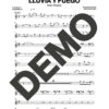Issac Delgado – Lluvia y Fuego – Sheet Music Demo Page 3 (PDF) – Includes charts for Trumpets, Trombones, Saxophone, Piano and Bass