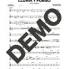 Issac Delgado – Lluvia y Fuego – Sheet Music Demo Page 5 (PDF) – Includes charts for Trumpets, Trombones, Saxophone, Piano and Bass