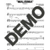 Timbalive – Malisima – Sheet Music Demo Page 2 (PDF) – Includes charts for Trumpets, Trombones, Saxophone, Piano and Bass