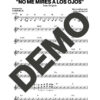 Issac Delgado – No Me Mires a los Ojos – Sheet Music Demo Page 3 (PDF) – Includes charts for Trumpets, Trombones, Saxophone, Piano and Bass