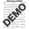 Issac Delgado – No Vale la Pena – Sheet Music Demo Page 3 (PDF) – Includes charts for Trumpets, Trombones, Saxophone, Piano and Bass