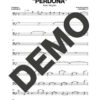 Issac Delgado – Perdona – Sheet Music Demo Page 6 (PDF) – Includes charts for Trumpets, Trombones, Saxophone, Piano and Bass