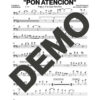 Pupy y Los Que Son Son – Pon Atención – Sheet Music Demo Page 2 (PDF) – Includes charts for Trumpets, Trombones, Saxophone, Piano and Bass