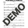 Timbalive – Por Mala Cabeza – Sheet Music Demo Page 1 (PDF) – Includes charts for Trumpets, Trombones, Saxophone, Piano and Bass