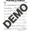 Timbalive – Por Mala Cabeza – Sheet Music Demo Page 2 (PDF) – Includes charts for Trumpets, Trombones, Saxophone, Piano and Bass