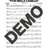 Timbalive – Por Mala Cabeza – Sheet Music Demo Page 5 (PDF) – Includes charts for Trumpets, Trombones, Saxophone, Piano and Bass