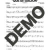 Timbalive – Que Situación – Sheet Music Demo Page 4 (PDF) – Includes charts for Trumpets, Trombones, Saxophone, Piano and Bass
