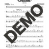 Calle Real – Créeme – Sheet Music Demo Page 2 (PDF) – Includes charts for Trumpets, Trombones, Saxophone, Piano and Bass