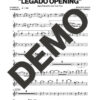 Los Van Van – Legado (Opening) – Sheet Music Demo Page 2 (PDF) – Includes charts for Trumpets, Trombones, Saxophone, Piano and Bass