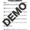 El Gran Combo de Puerto Rico – Ojos Chinos – Sheet Music Demo Page 3 (PDF) – Includes charts for Trumpets, Trombones, Saxophone, Piano and Bass