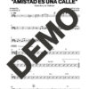 Manolito y su Trabuco – Amistad Es Una Calle – Sheet Music Demo Page 5 (PDF) – Includes charts for Trumpets, Trombones, Saxophone, Piano and Bass