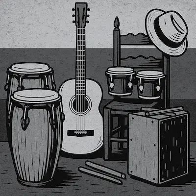 Bolero sheet music for piano, bass and horns - instrument parts in PDF format